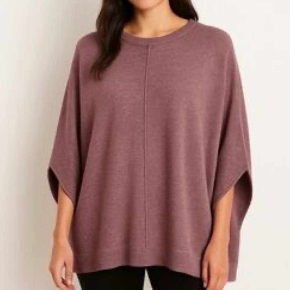 J.jill Dusty Mauve Color Sweater Poncho Soft, Flattering, Elegant Size OS - Picture 1 of 7